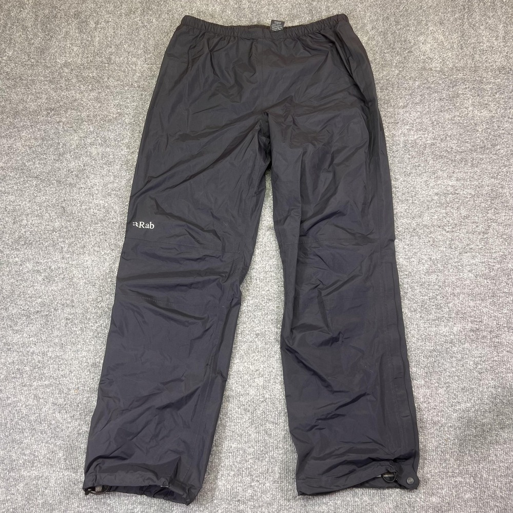 RAB Pants Womens M Black Rain Taffeta Elastic Drawstring Waterproof Lightweight